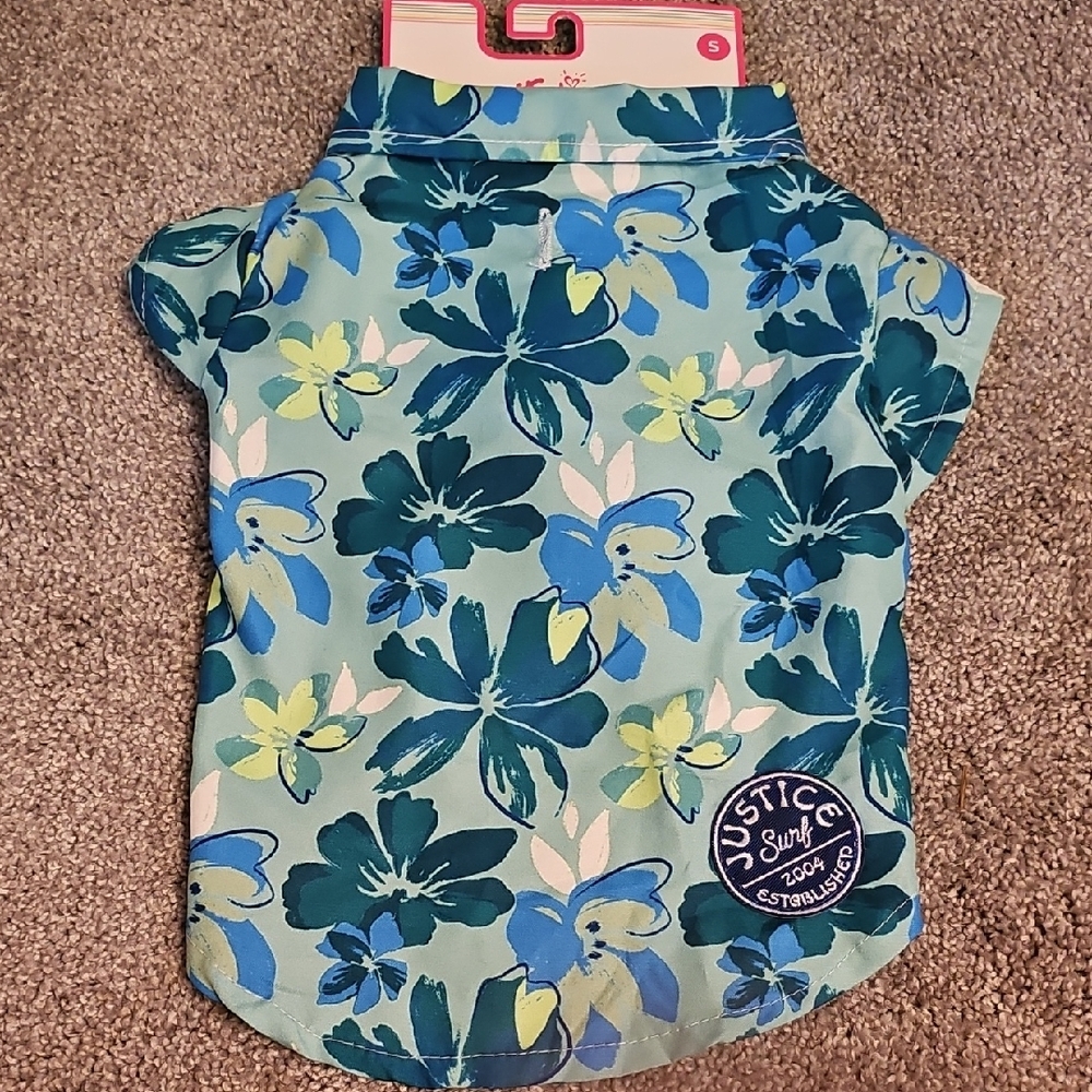 Justice Blue Floral Dog Shirt